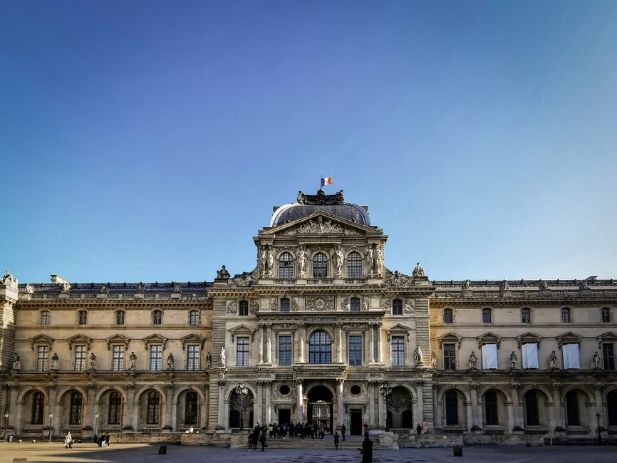 Entrance to the Louvre Museum in Paris, a major French cultural attraction