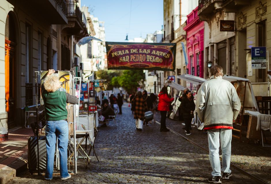 Vibrant street market in Buenos Aires, Argentina, showcasing local life and costs.