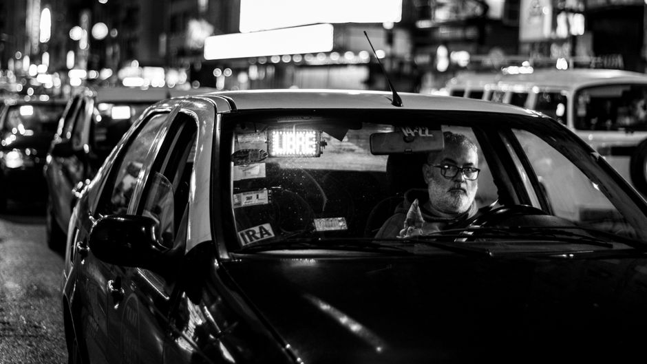 Official Taxi Ezeiza car waiting at Ministro Pistarini International Airport in Buenos Aires, Argentina