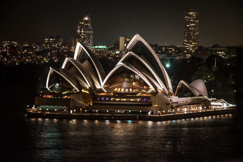 Iconic Sydney Opera House during a cultural event in Australia