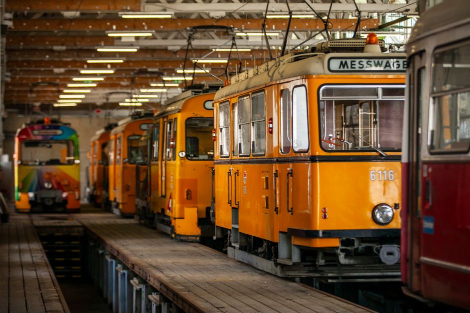 Modern train at Vienna International Airport station in Austria