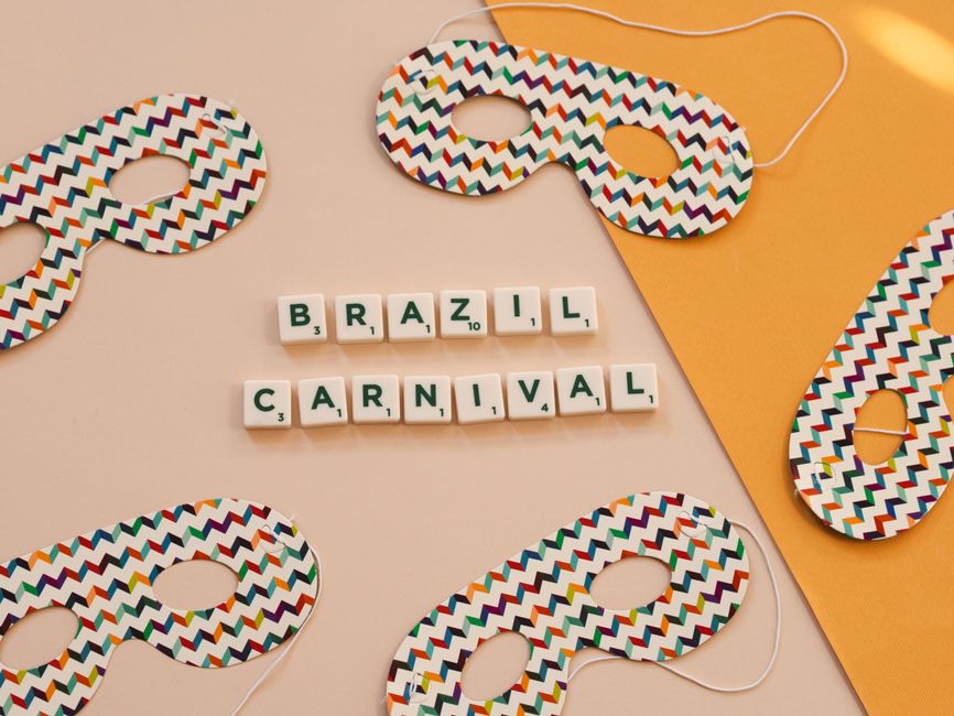 Vibrant parade at Sambodromo during Rio Carnival in Brazil