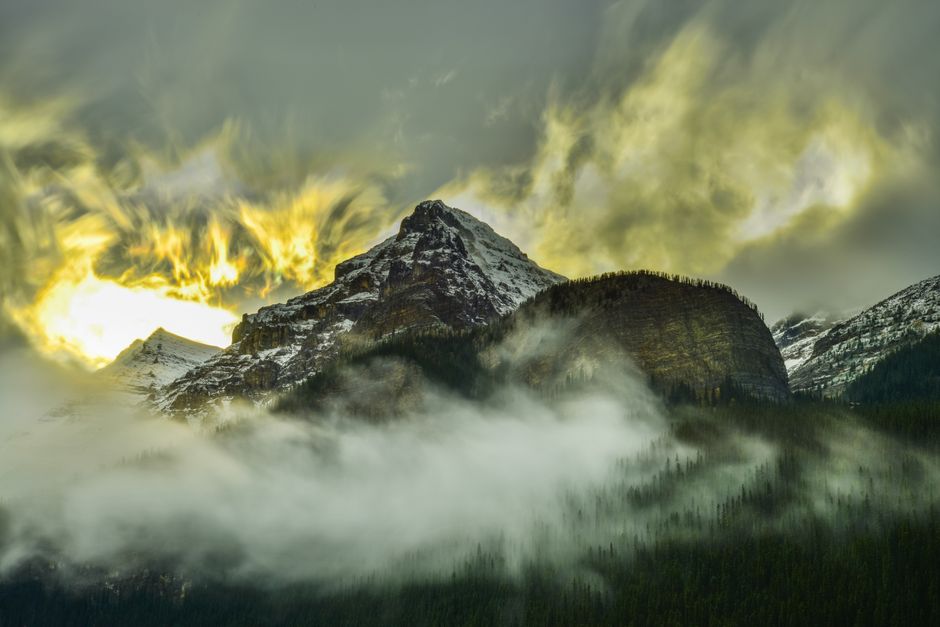 Diverse Canadian landscape showcasing different weather patterns across the country
