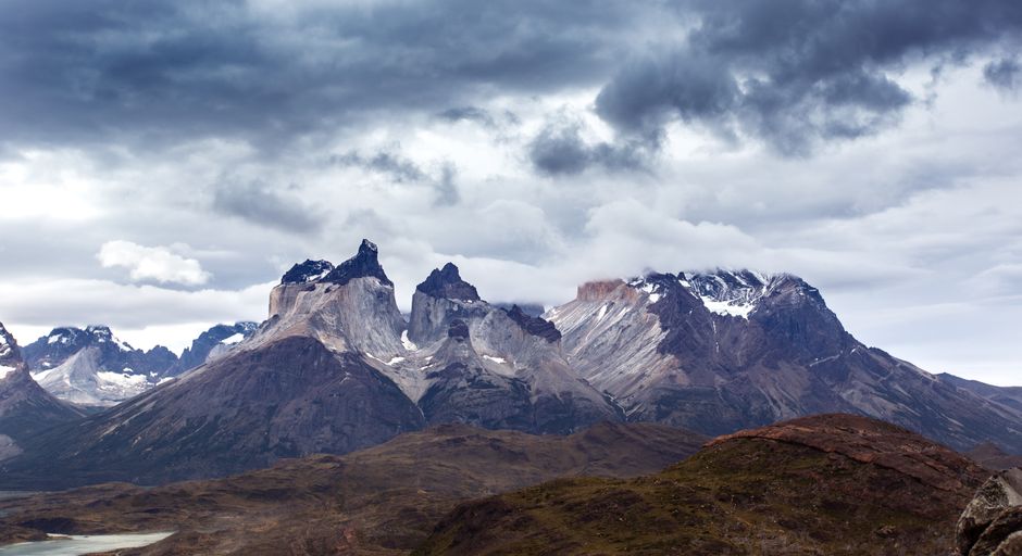 Majestic mountains and turquoise lakes in Torres del Paine National Park, Chile