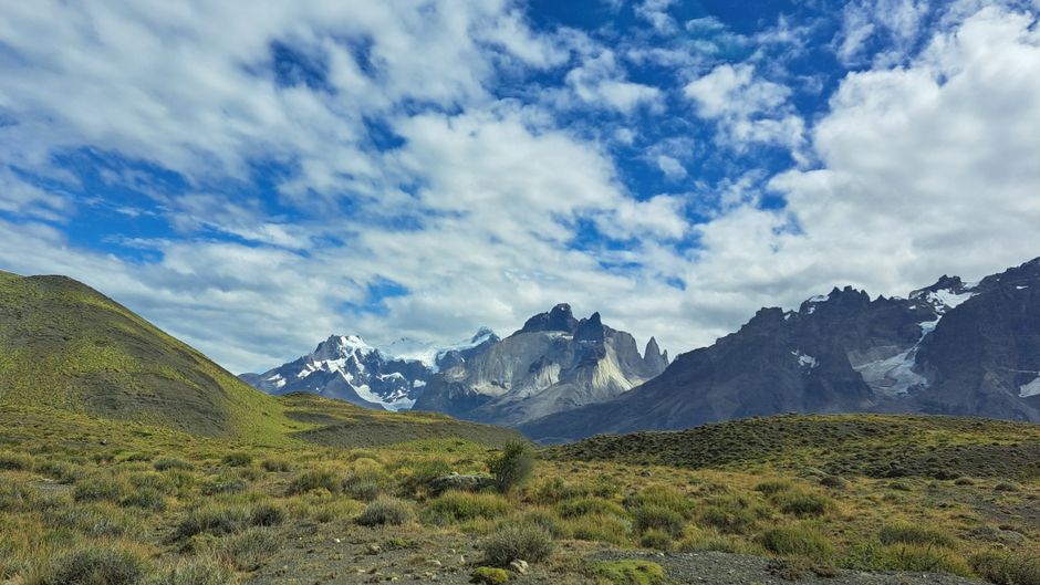 Hikers on the W Trek in Torres del Paine National Park, Chile