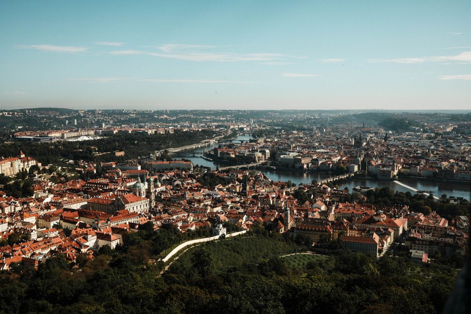 Panoramic view of a picturesque Czech town, a popular day trip destination from Prague