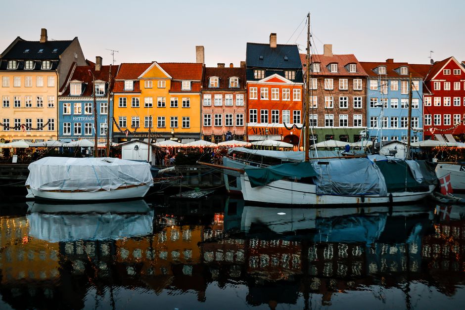 Colorful houses along Nyhavn canal in Copenhagen, Denmark