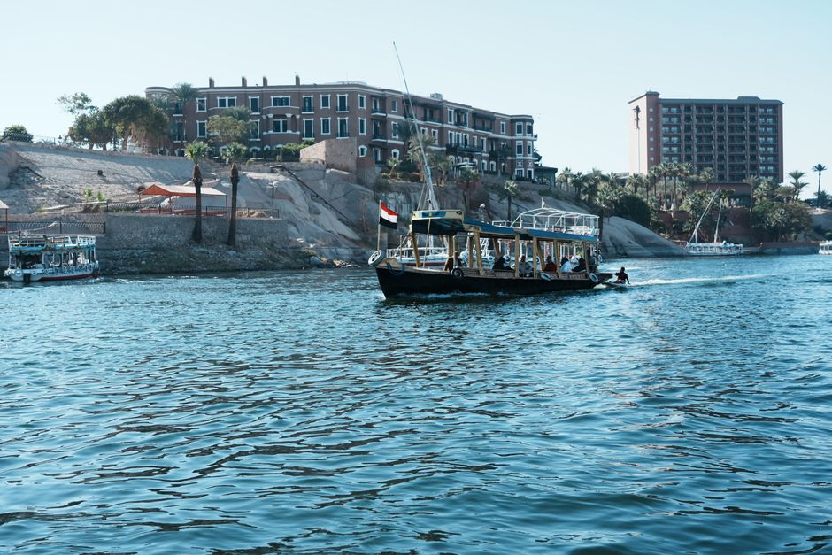 Luxurious hotel overlooking the Nile River in Cairo, Egypt