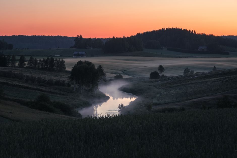 Beautiful Finland summer landscape under the Midnight Sun
