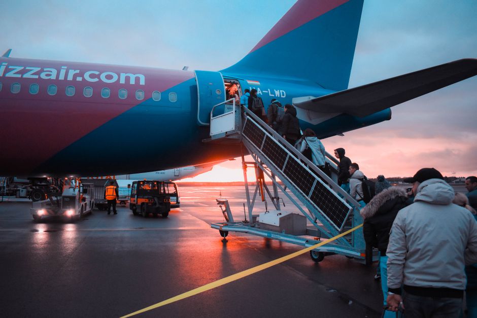 Icelandair plane at Keflavík International Airport in Iceland