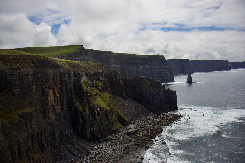 Panoramic view of the Cliffs of Moher in County Clare, Ireland