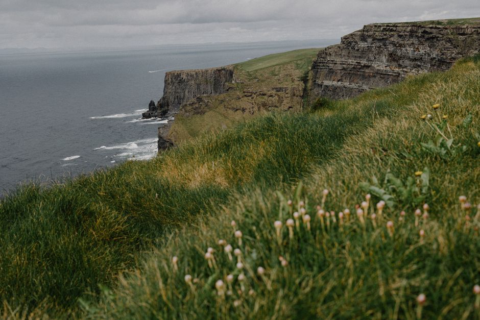 Panoramic view of the majestic Cliffs of Moher in County Clare, Ireland