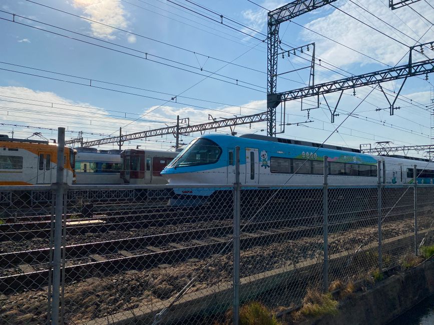 Narita Express train arriving at Tokyo Station, Japan