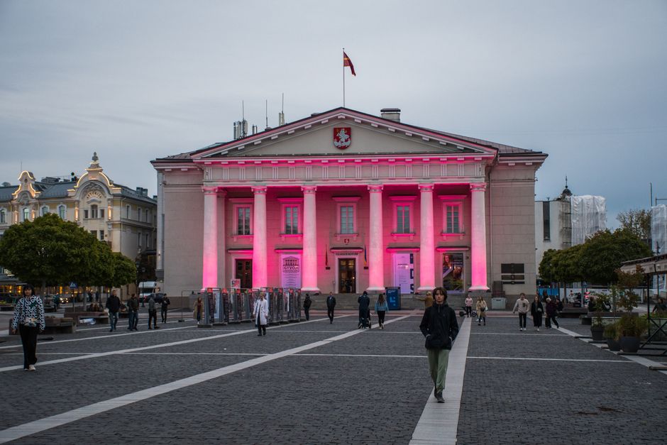 Historic Vilnius Old Town in Lithuania, a UNESCO World Heritage Site, bustling with cultural life