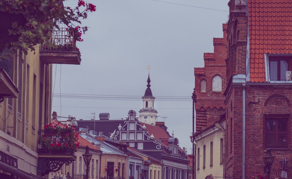 Historic Vilnius Old Town at sunset in Lithuania, a perfect start to any itinerary.