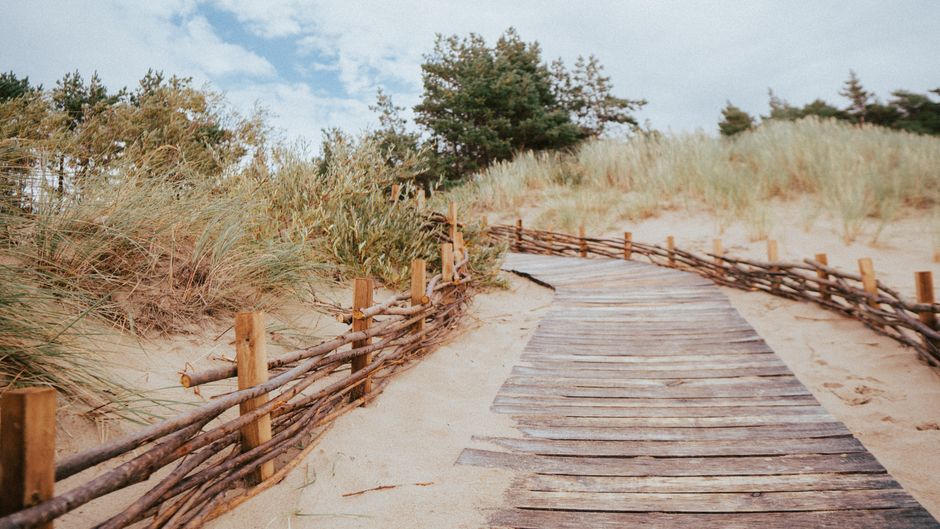 Panoramic view of the Nida sand dunes in Curonian Spit National Park, Lithuania