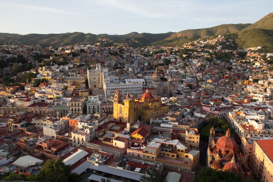 Panoramic view of Mexico City's historic center with Zocalo and Metropolitan Cathedral, representing a diverse Mexico itinerary