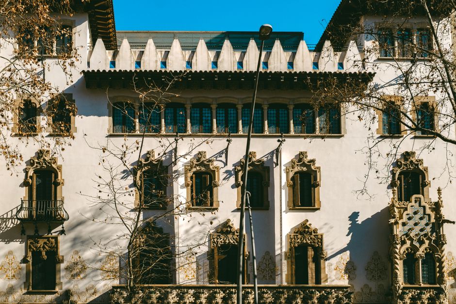 Charming boutique hotel facade in a historic Spanish city