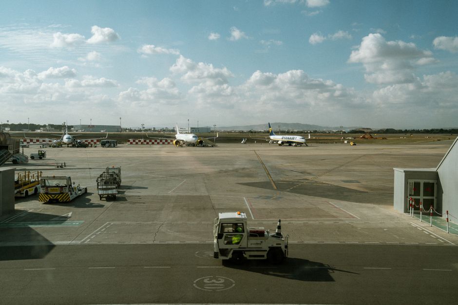 Modern terminal at Madrid-Barajas Adolfo Suárez Airport, Spain