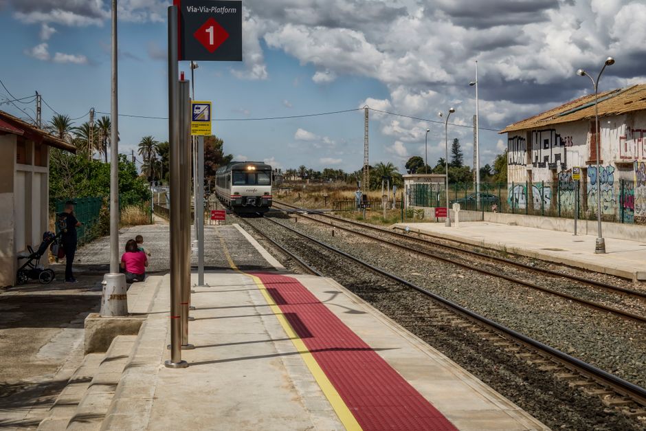 High-speed Renfe train arriving at Toledo station in Spain, ready for a day trip