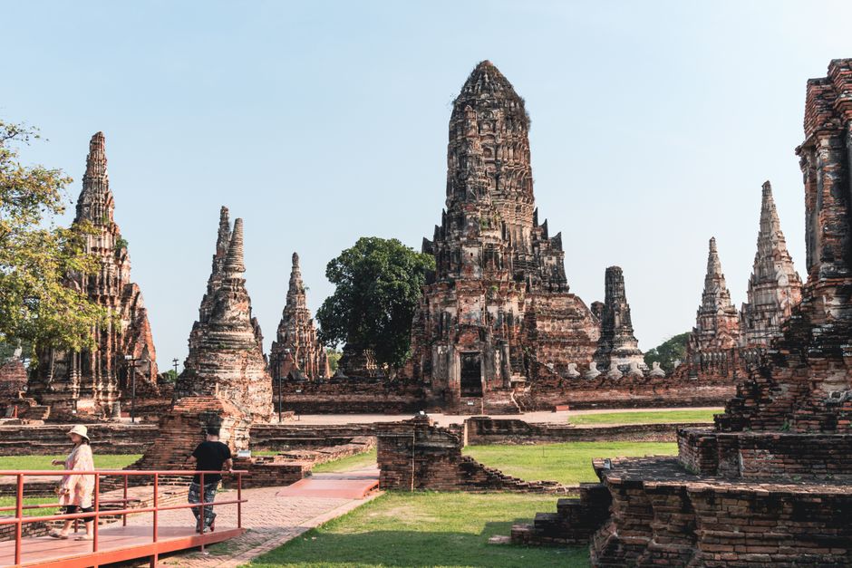 Ancient temples and ruins at Ayutthaya Historical Park, Thailand