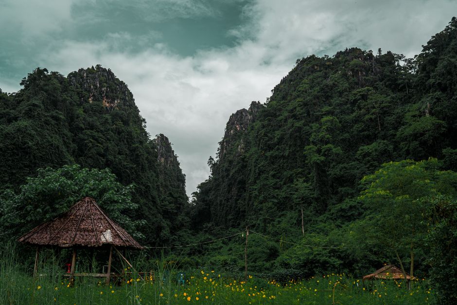 Panoramic view of diverse landscapes in Thailand, featuring mountains, beaches, and temples