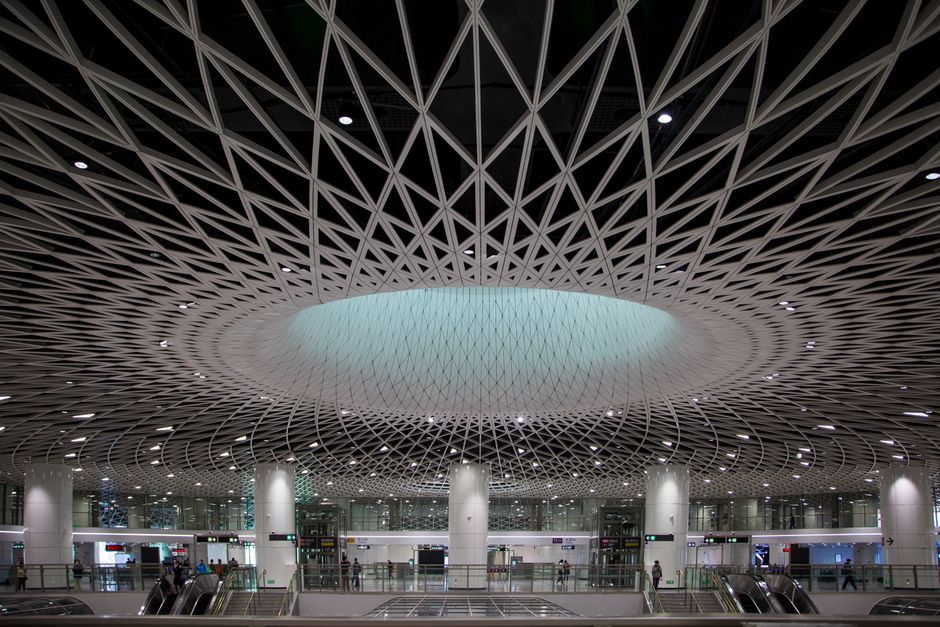 Modern and spacious interior of Istanbul Airport terminal in Turkey