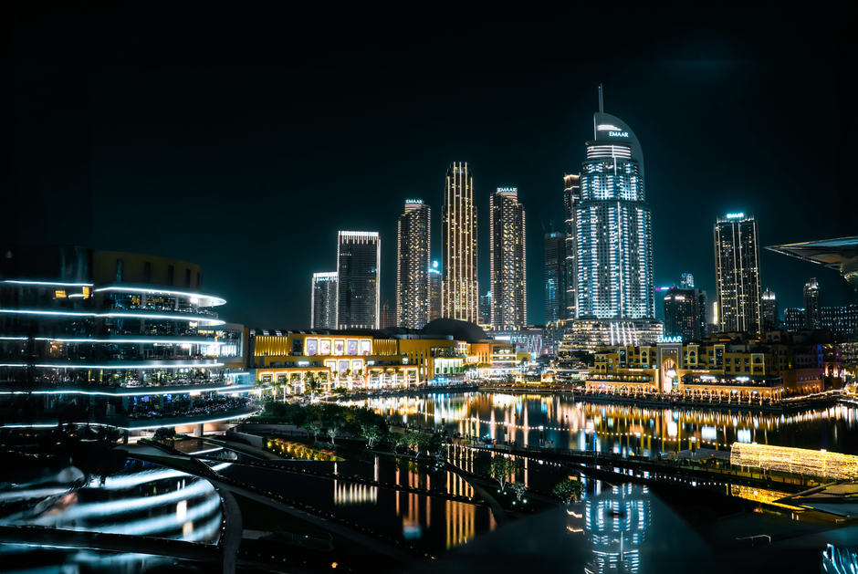 Dubai skyline at sunset, illustrating affordable travel in UAE