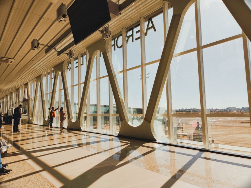 Modern departure lounge at Tirana International Airport Nënë Tereza, Albania