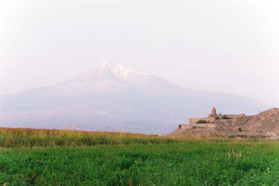 Iconic Khor Virap Monastery with Mount Ararat in the background, Armenia