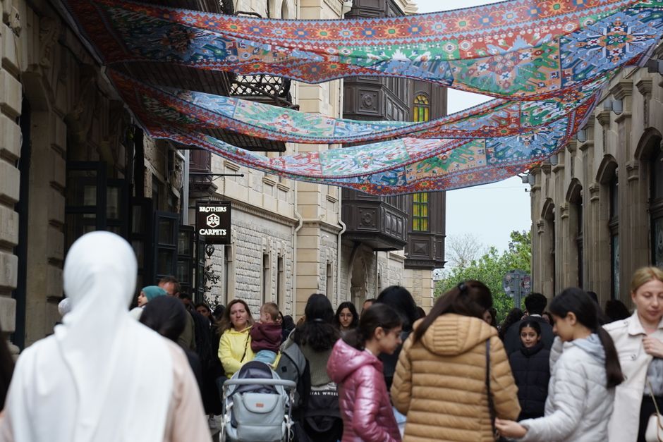 Historic Icherisheher Old City of Baku, Azerbaijan with ancient stone buildings