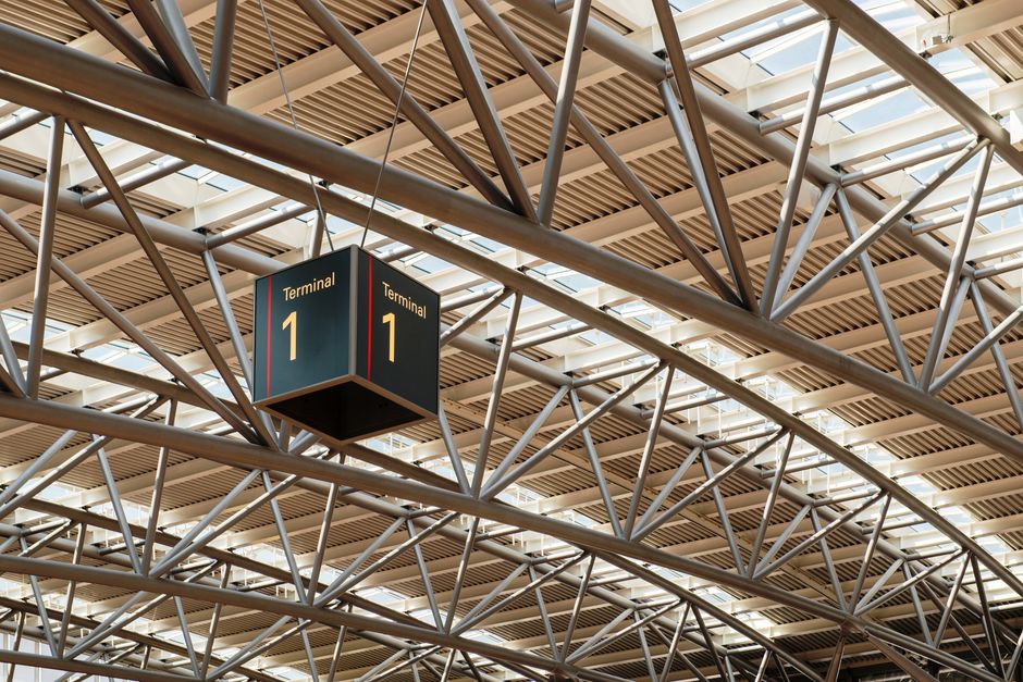 Modern exterior of Bahrain International Airport, welcoming travelers to the country