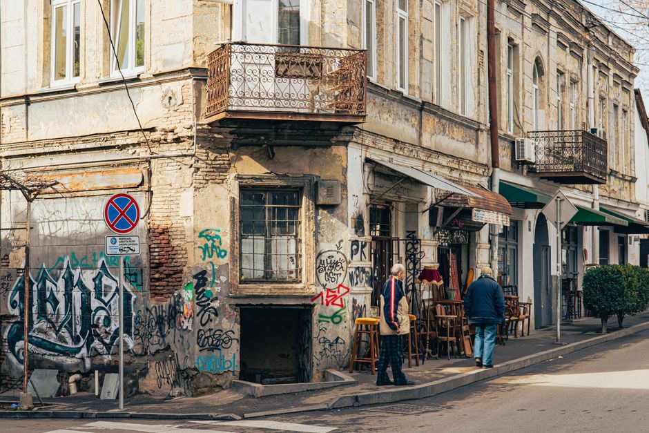 Vibrant old town of Tbilisi, Georgia, with traditional architecture and a welcoming atmosphere