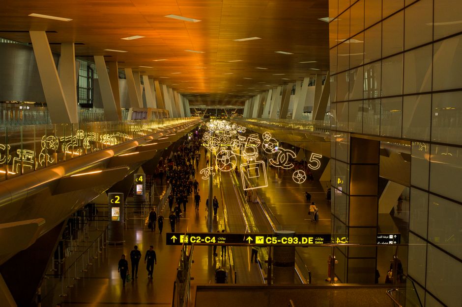 Modern terminal building of Ben Gurion Airport, Israel