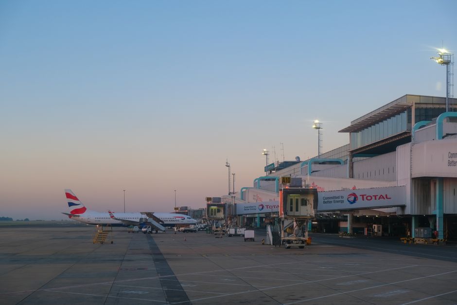 Modern terminal building at Ben Gurion Airport (TLV) in Israel