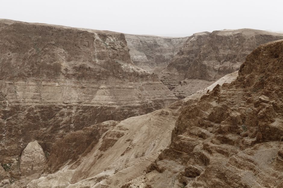 Panoramic view of Masada fortress at sunrise in Israel