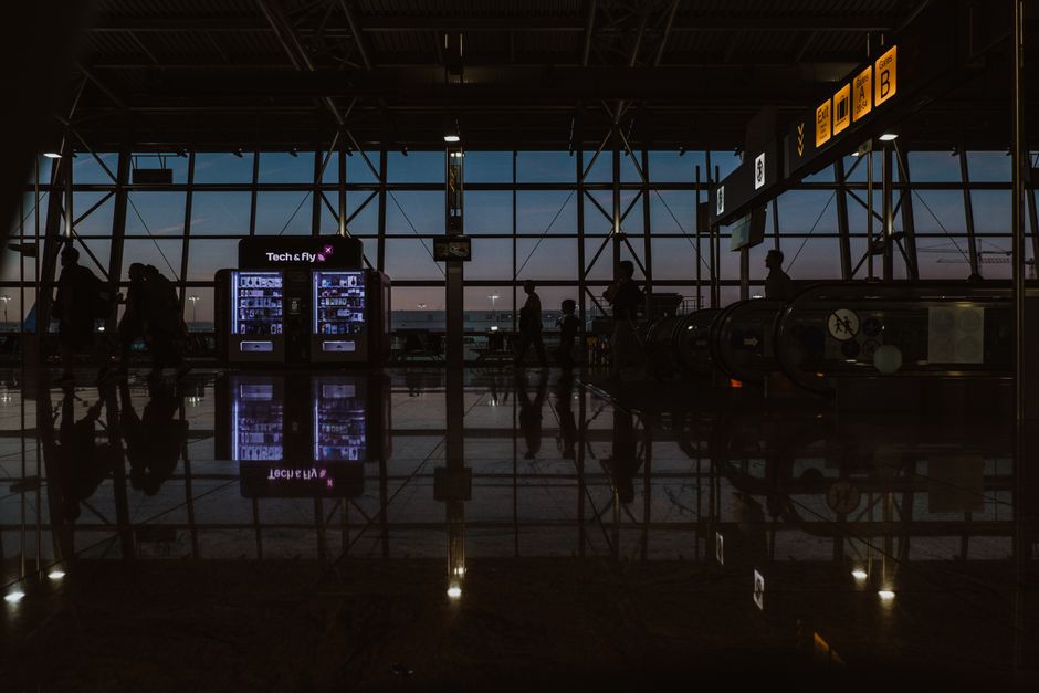 Tourist purchasing a SIM card at Queen Alia International Airport in Jordan