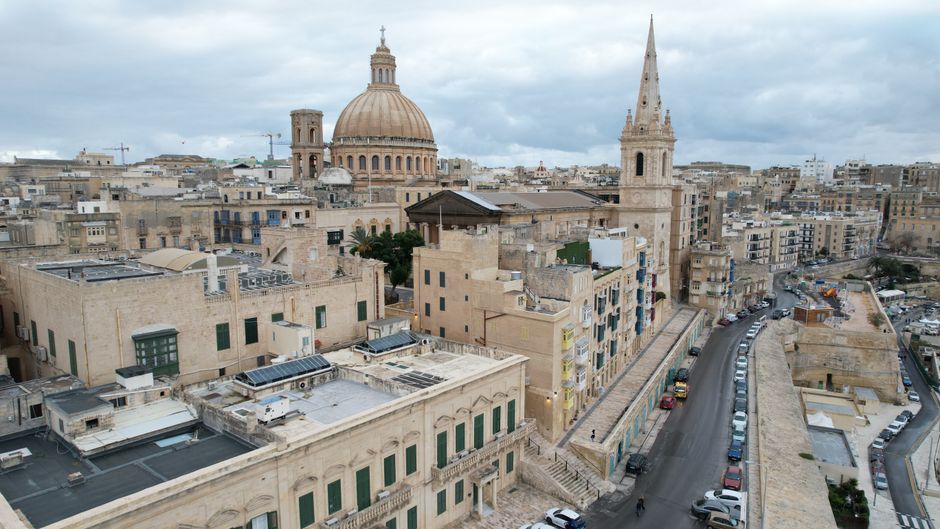 Historic cityscape of Valletta, Malta, showcasing its unique architecture and cultural heritage.