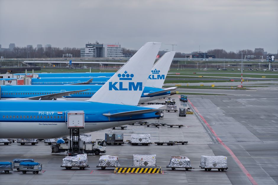 High-speed train departing from Amsterdam Schiphol Airport in the Netherlands