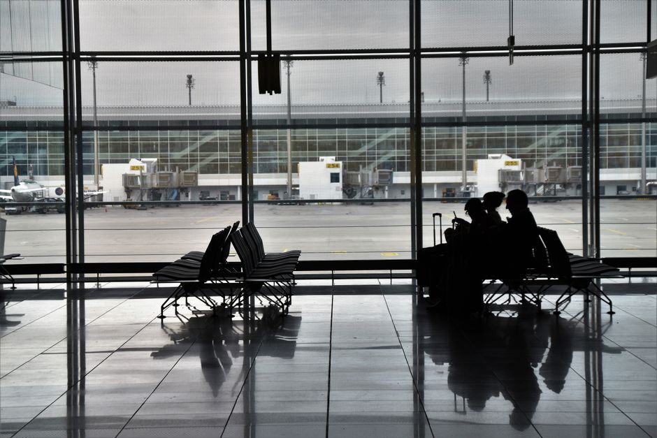 Modern terminal building of Skopje International Airport in North Macedonia