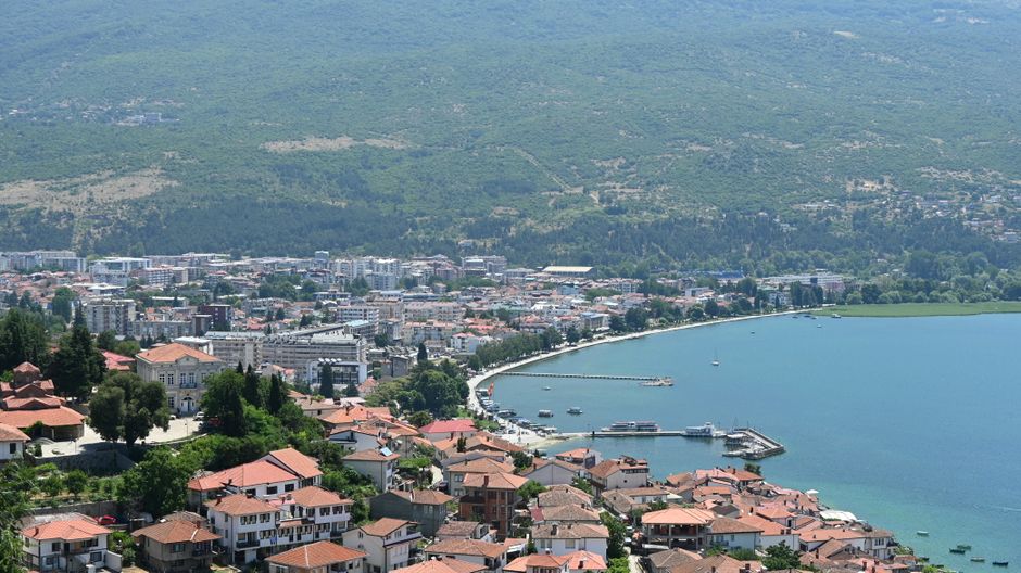 Panoramic view of a beautiful region in North Macedonia with mountains and valleys