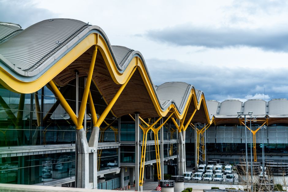 Modern terminal building of Ljubljana Jože Pučnik Airport in Slovenia