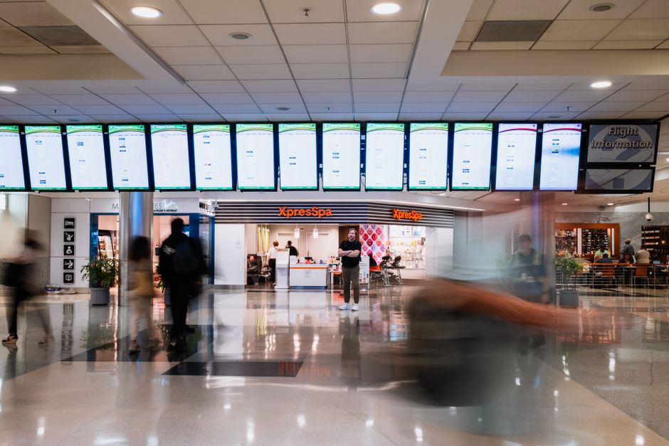 Delayed flight information displayed at Ljubljana Jože Pučnik Airport, Slovenia