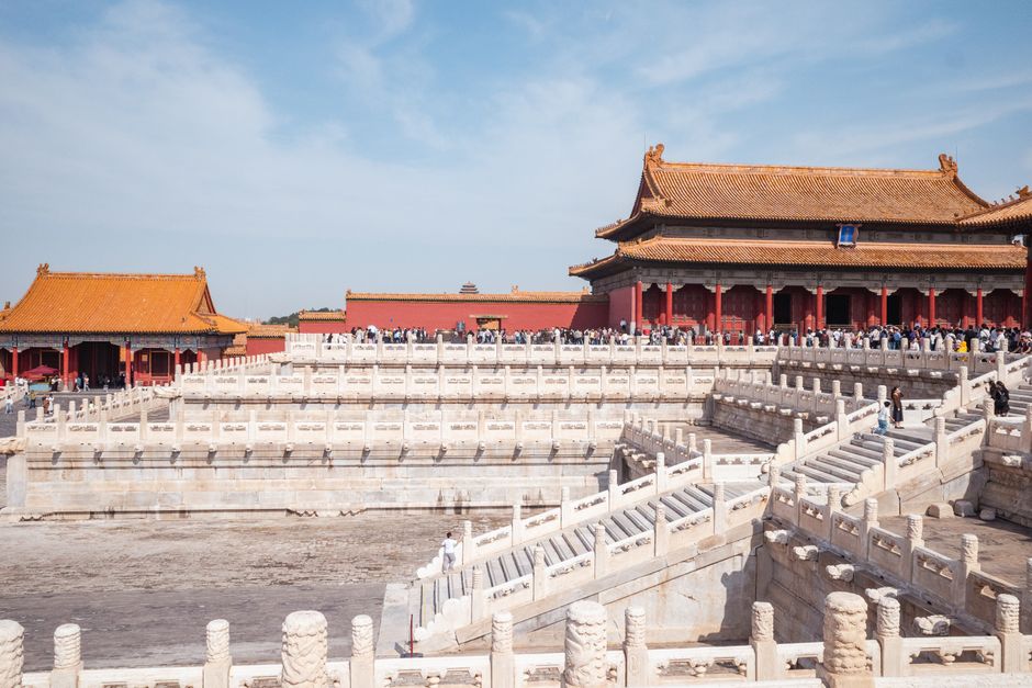 Vibrant view of the Forbidden City in Beijing, China, showcasing traditional Chinese architecture and cultural richness.