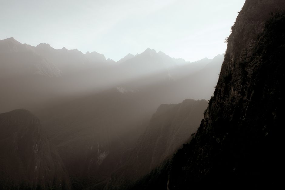 Sunrise over the ancient Inca citadel of Machu Picchu in Peru