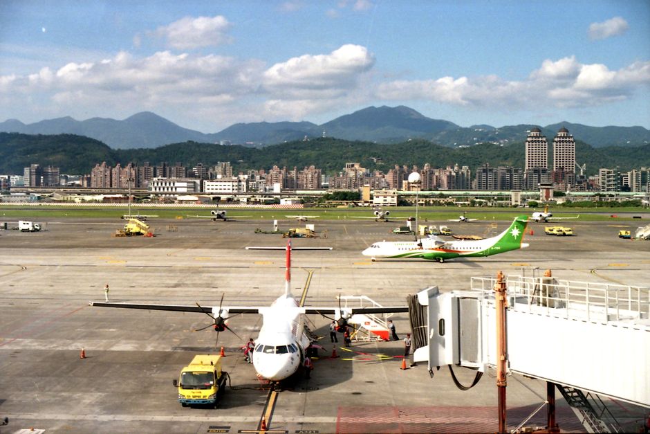 Modern Taoyuan Airport MRT train in Taiwan